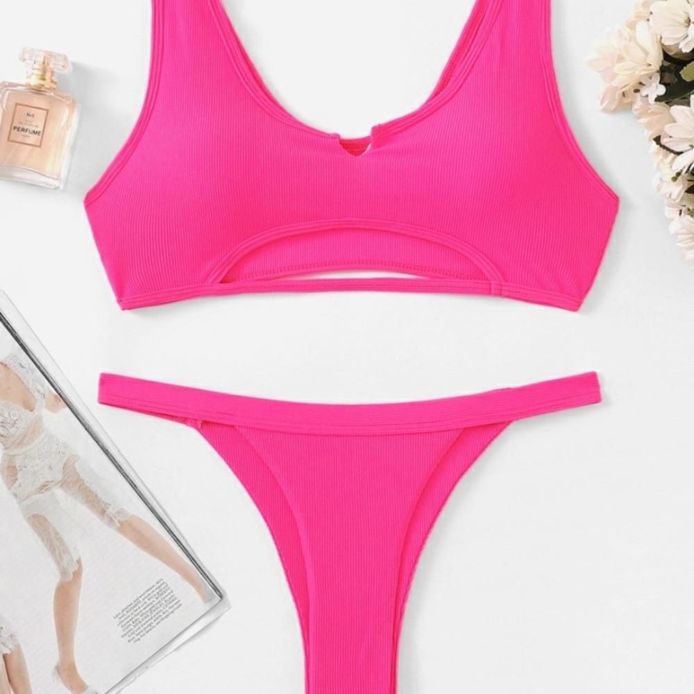 Hot pink bikini